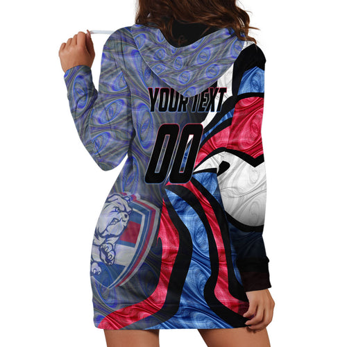 Personalised Western Bulldogs Hoodie Dress Trippy Psychedelic Abstract Art Mascot Football Fans