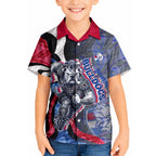 Personalised Western Bulldogs Kid Hawaiian Shirt Trippy Psychedelic Abstract Art Mascot Football Fans