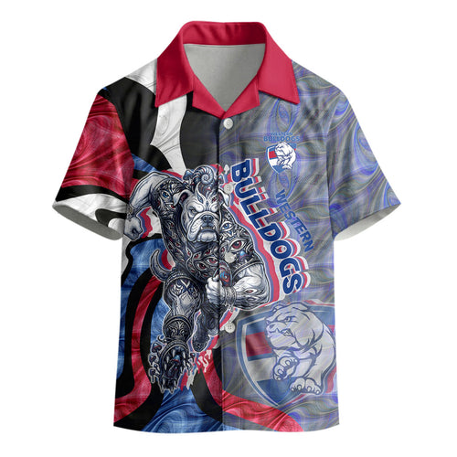 Personalised Western Bulldogs Kid Hawaiian Shirt Trippy Psychedelic Abstract Art Mascot Football Fans
