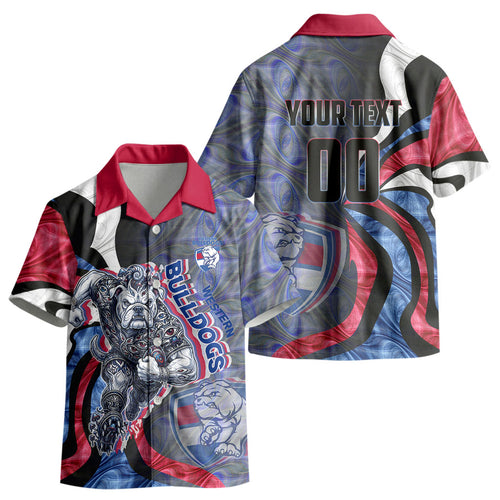 Personalised Western Bulldogs Kid Hawaiian Shirt Trippy Psychedelic Abstract Art Mascot Football Fans