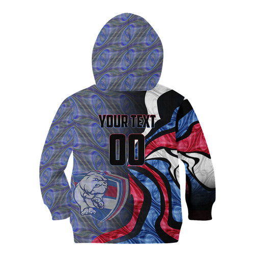 Personalised Western Bulldogs Kid Hoodie Trippy Psychedelic Abstract Art Mascot Football Fans