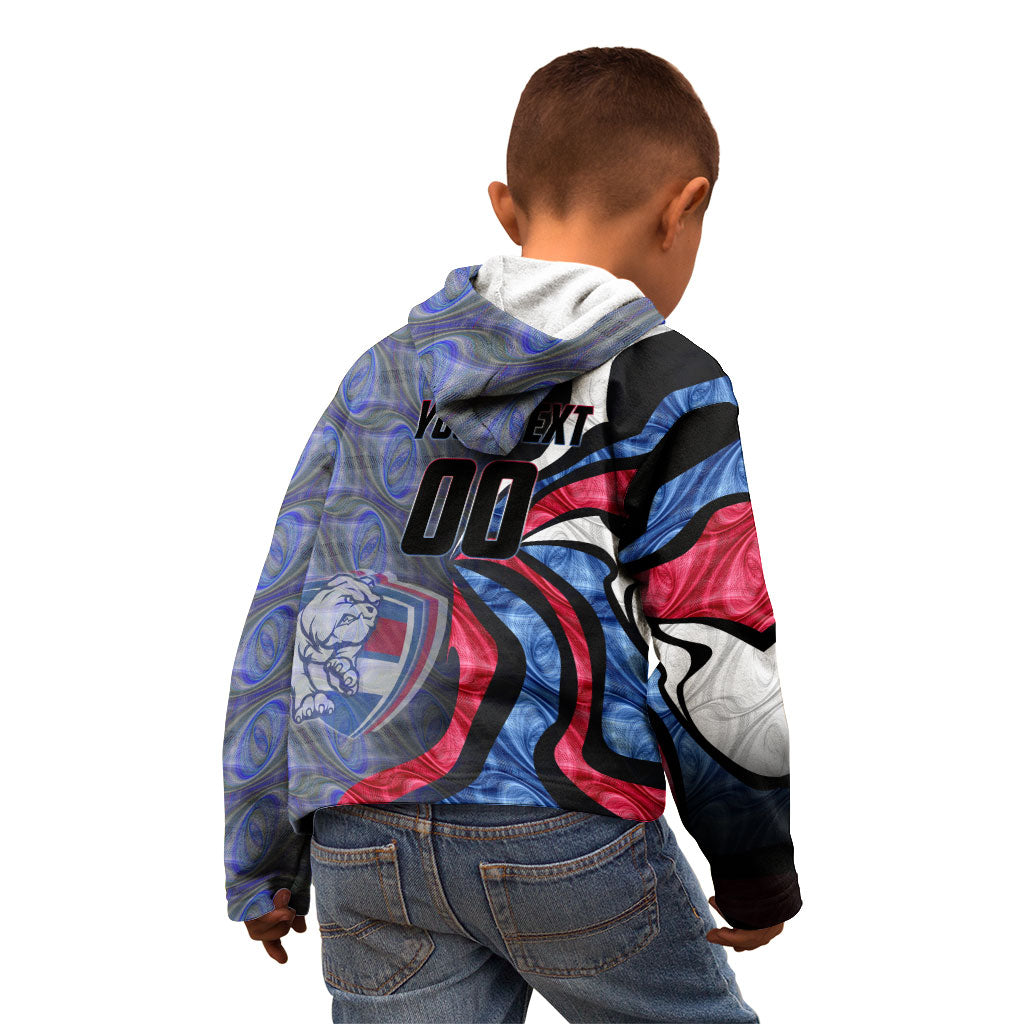 Personalised Western Bulldogs Kid Hoodie Trippy Psychedelic Abstract Art Mascot Football Fans