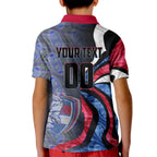 Personalised Western Bulldogs Kid Polo Shirt Trippy Psychedelic Abstract Art Mascot Football Fans