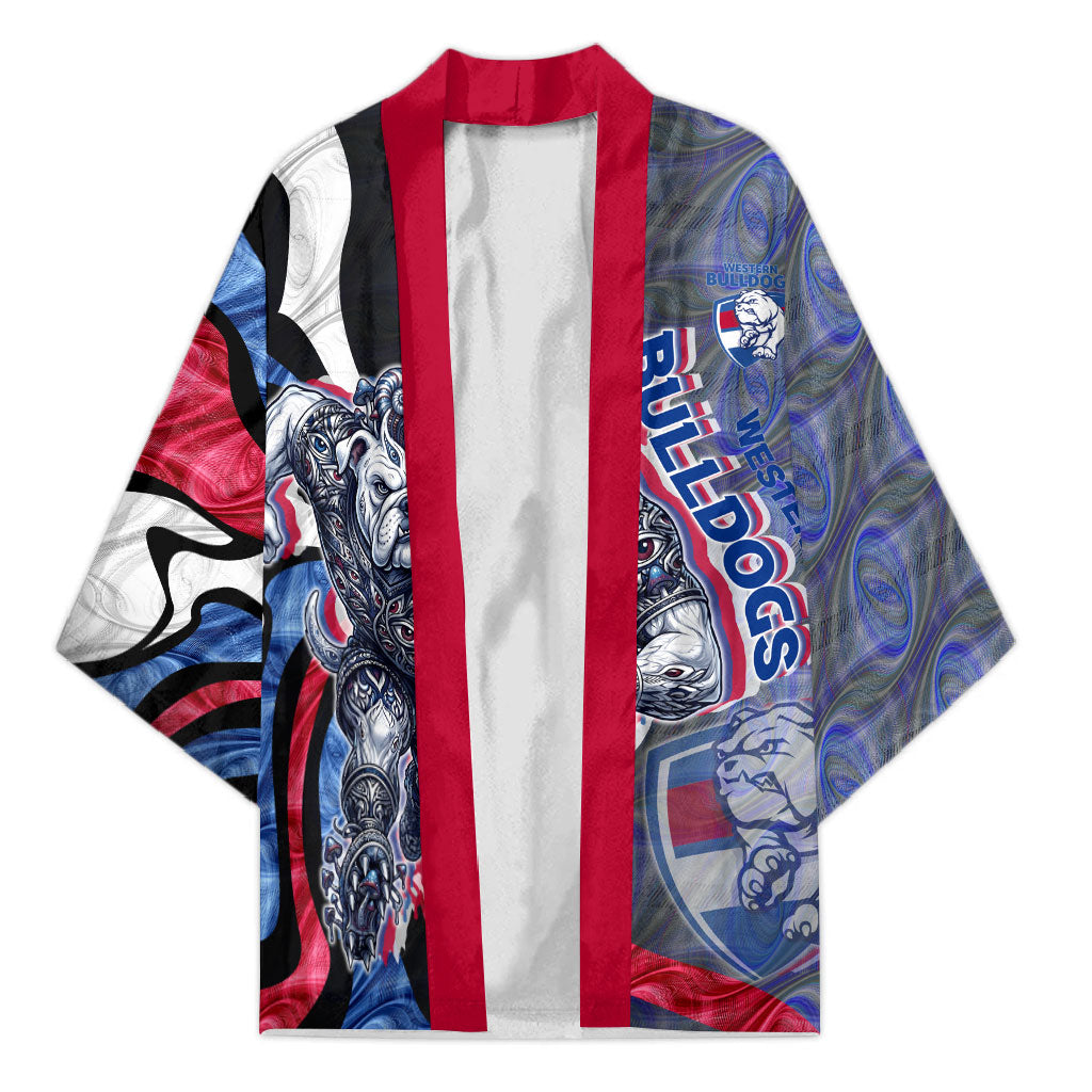 Personalised Western Bulldogs Kimono Trippy Psychedelic Abstract Art Mascot Football Fans