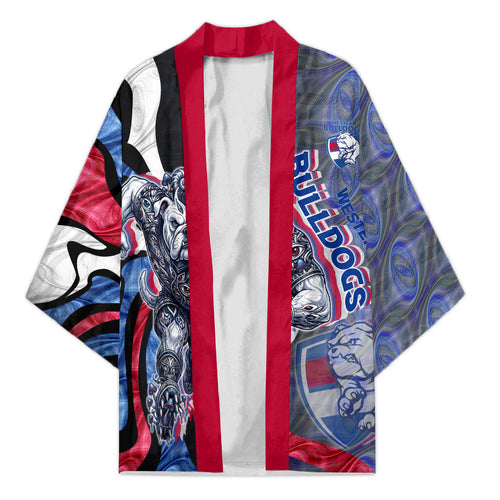 Personalised Western Bulldogs Kimono Trippy Psychedelic Abstract Art Mascot Football Fans