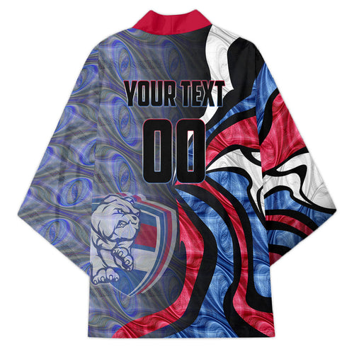 Personalised Western Bulldogs Kimono Trippy Psychedelic Abstract Art Mascot Football Fans