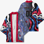 Personalised Western Bulldogs Kimono Trippy Psychedelic Abstract Art Mascot Football Fans