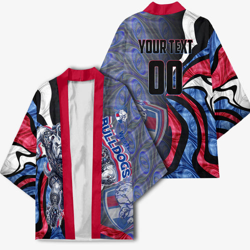 Personalised Western Bulldogs Kimono Trippy Psychedelic Abstract Art Mascot Football Fans