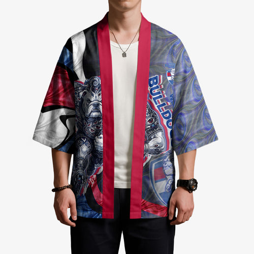 Personalised Western Bulldogs Kimono Trippy Psychedelic Abstract Art Mascot Football Fans