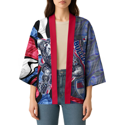 Personalised Western Bulldogs Kimono Trippy Psychedelic Abstract Art Mascot Football Fans