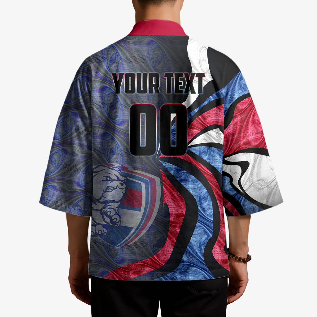 Personalised Western Bulldogs Kimono Trippy Psychedelic Abstract Art Mascot Football Fans