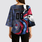 Personalised Western Bulldogs Kimono Sleeve Blouse Trippy Psychedelic Abstract Art Mascot Football Fans