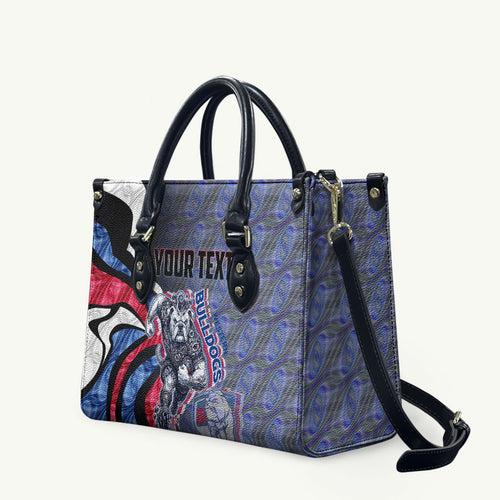 Personalised Western Bulldogs Leather Bag Trippy Psychedelic Abstract Art Mascot Football Fans