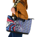 Personalised Western Bulldogs Leather Tote Bag Trippy Psychedelic Abstract Art Mascot Football Fans