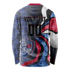 Personalised Western Bulldogs Long Sleeve Shirt Trippy Psychedelic Abstract Art Mascot Football Fans