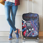 Personalised Western Bulldogs Luggage Cover Trippy Psychedelic Abstract Art Mascot Football Fans