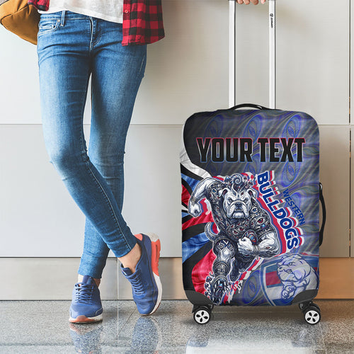 Personalised Western Bulldogs Luggage Cover Trippy Psychedelic Abstract Art Mascot Football Fans
