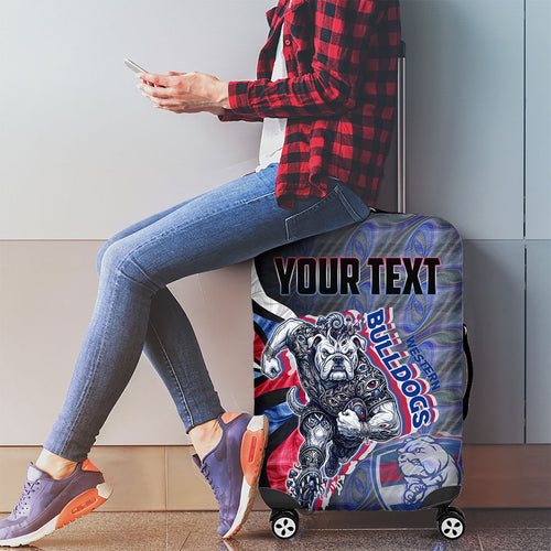 Personalised Western Bulldogs Luggage Cover Trippy Psychedelic Abstract Art Mascot Football Fans