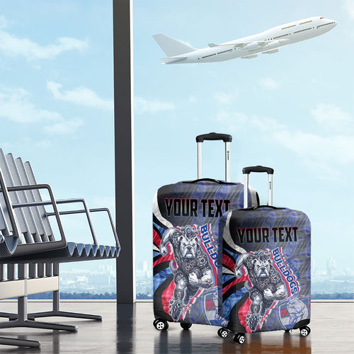 Personalised Western Bulldogs Luggage Cover Trippy Psychedelic Abstract Art Mascot Football Fans