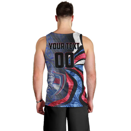 Personalised Western Bulldogs Men Tank Top Trippy Psychedelic Abstract Art Mascot Football Fans