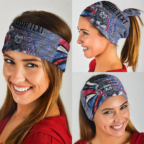 Personalised Western Bulldogs Neck Gaiter Trippy Psychedelic Abstract Art Mascot Football Fans