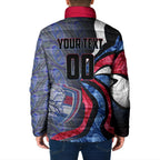 Personalised Western Bulldogs Padded Jacket Trippy Psychedelic Abstract Art Mascot Football Fans