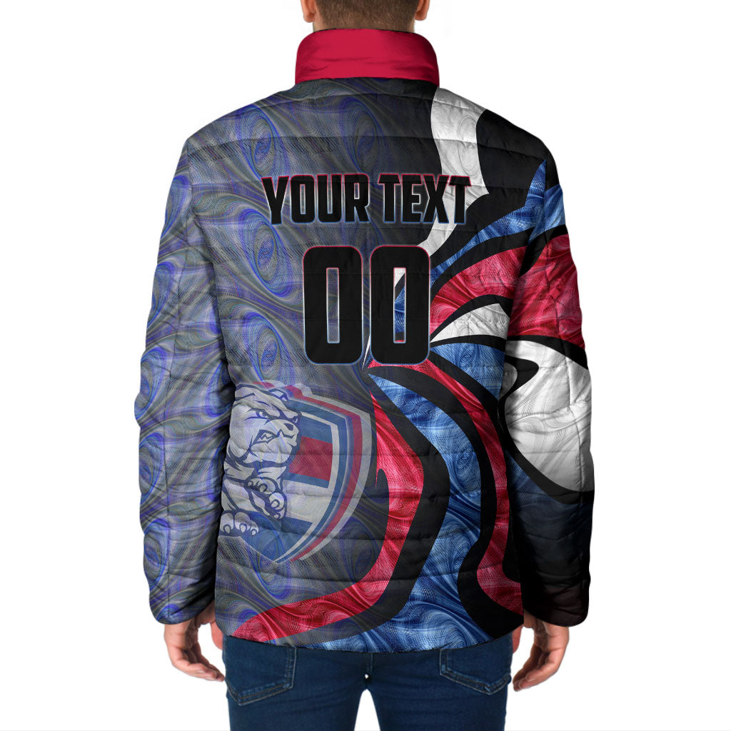 Personalised Western Bulldogs Padded Jacket Trippy Psychedelic Abstract Art Mascot Football Fans
