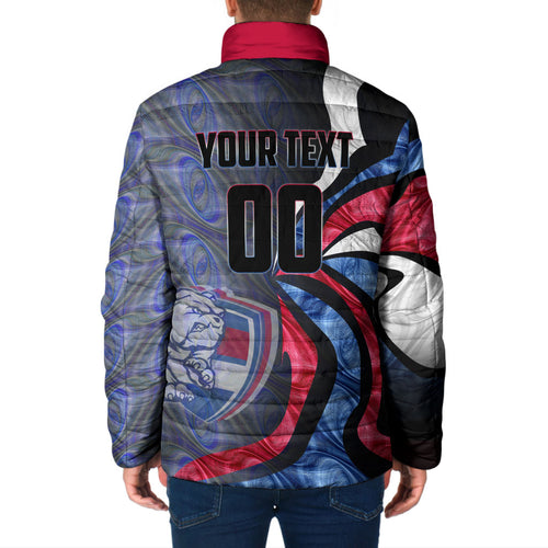 Personalised Western Bulldogs Padded Jacket Trippy Psychedelic Abstract Art Mascot Football Fans