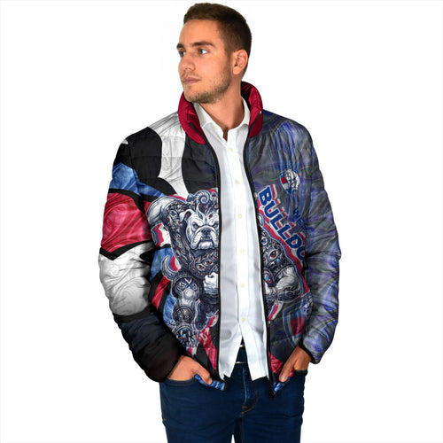 Personalised Western Bulldogs Padded Jacket Trippy Psychedelic Abstract Art Mascot Football Fans