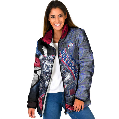 Personalised Western Bulldogs Padded Jacket Trippy Psychedelic Abstract Art Mascot Football Fans