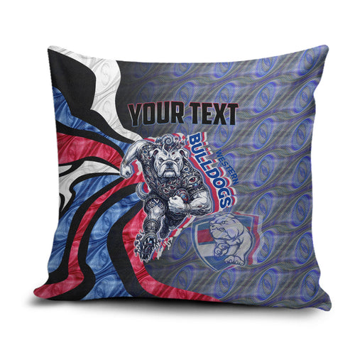 Personalised Western Bulldogs Pillow Cover Trippy Psychedelic Abstract Art Mascot Football Fans