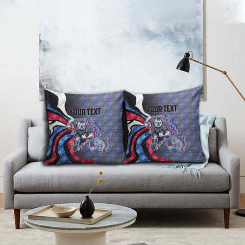 Personalised Western Bulldogs Pillow Cover Trippy Psychedelic Abstract Art Mascot Football Fans