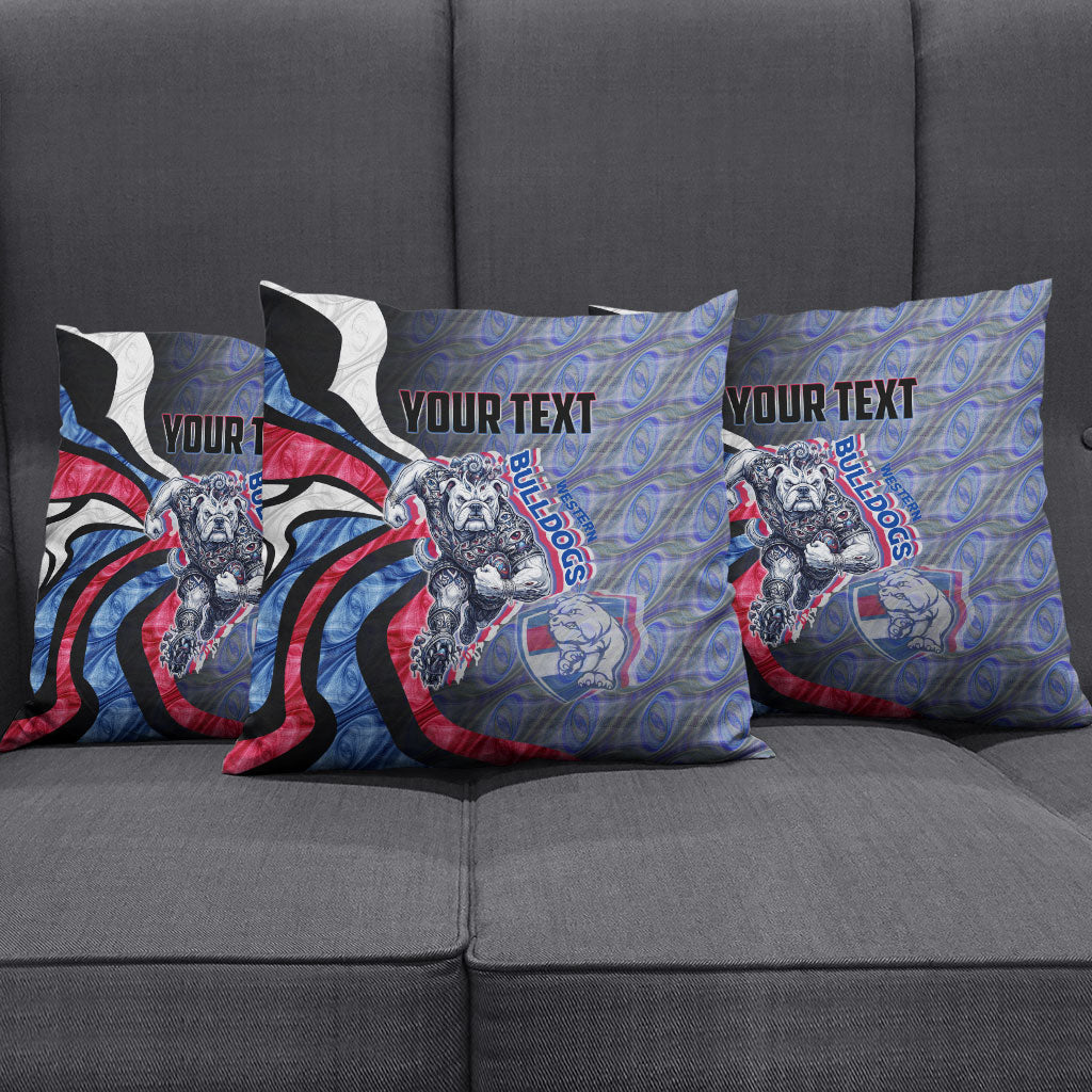 Personalised Western Bulldogs Pillow Cover Trippy Psychedelic Abstract Art Mascot Football Fans