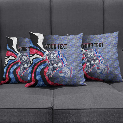 Personalised Western Bulldogs Pillow Cover Trippy Psychedelic Abstract Art Mascot Football Fans