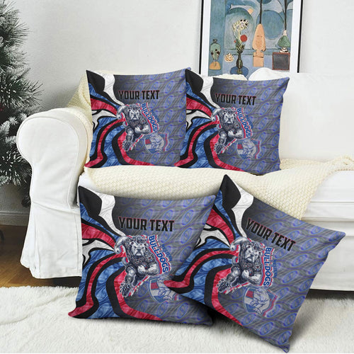 Personalised Western Bulldogs Pillow Cover Trippy Psychedelic Abstract Art Mascot Football Fans
