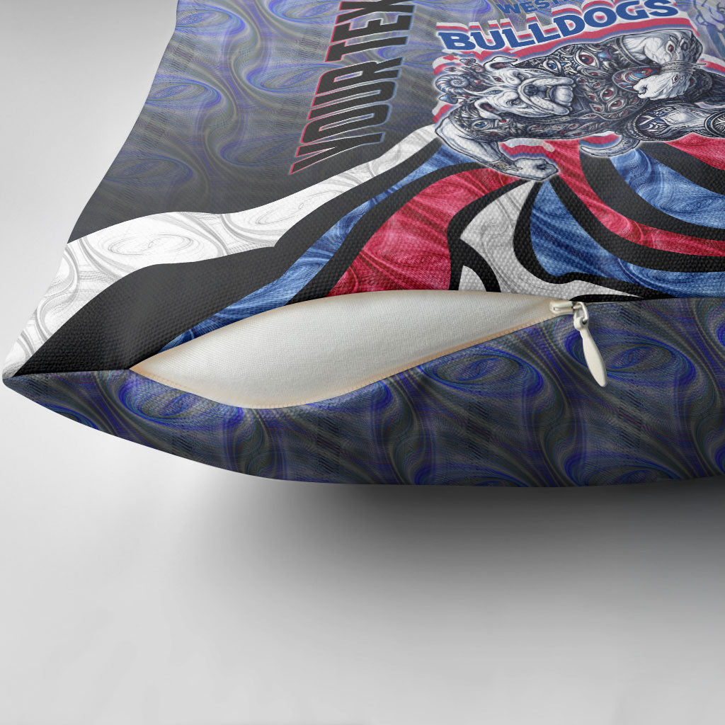 Personalised Western Bulldogs Pillow Cover Trippy Psychedelic Abstract Art Mascot Football Fans