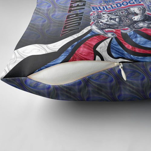 Personalised Western Bulldogs Pillow Cover Trippy Psychedelic Abstract Art Mascot Football Fans