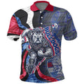 Personalised Western Bulldogs Polo Shirt Trippy Psychedelic Abstract Art Mascot Football Fans