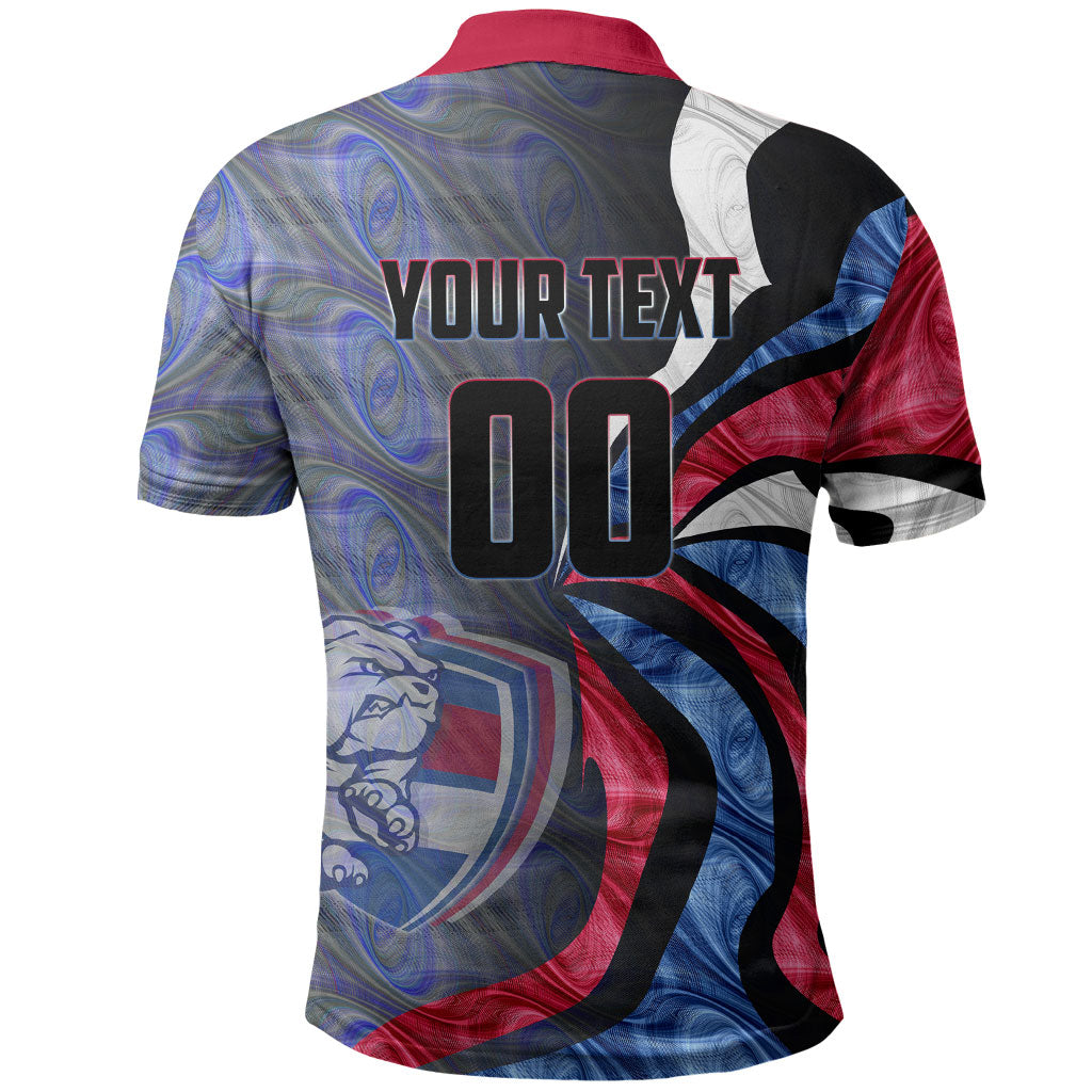 Personalised Western Bulldogs Polo Shirt Trippy Psychedelic Abstract Art Mascot Football Fans