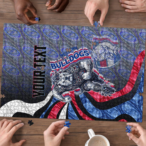 Personalised Western Bulldogs Puzzle Trippy Psychedelic Abstract Art Mascot Football Fans