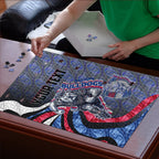 Personalised Western Bulldogs Puzzle Trippy Psychedelic Abstract Art Mascot Football Fans