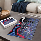 Personalised Western Bulldogs Puzzle Trippy Psychedelic Abstract Art Mascot Football Fans