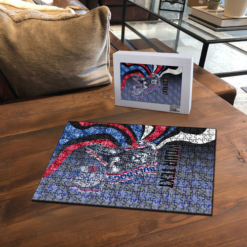 Personalised Western Bulldogs Puzzle Trippy Psychedelic Abstract Art Mascot Football Fans
