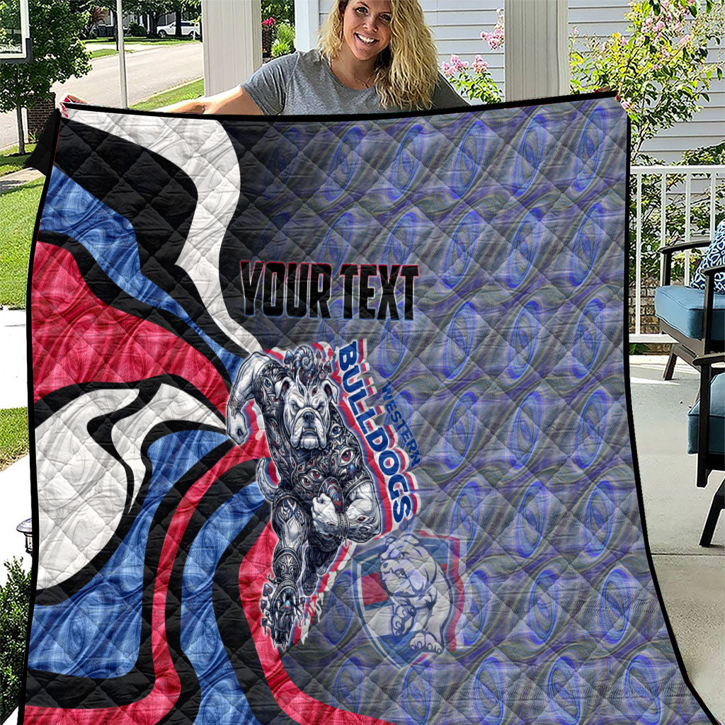 Personalised Western Bulldogs Quilt Trippy Psychedelic Abstract Art Mascot Football Fans