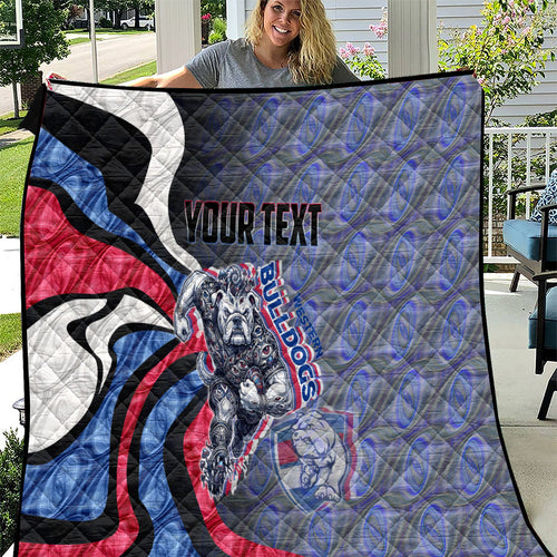 Personalised Western Bulldogs Quilt Trippy Psychedelic Abstract Art Mascot Football Fans
