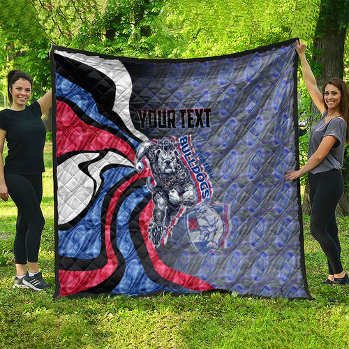 Personalised Western Bulldogs Quilt Trippy Psychedelic Abstract Art Mascot Football Fans