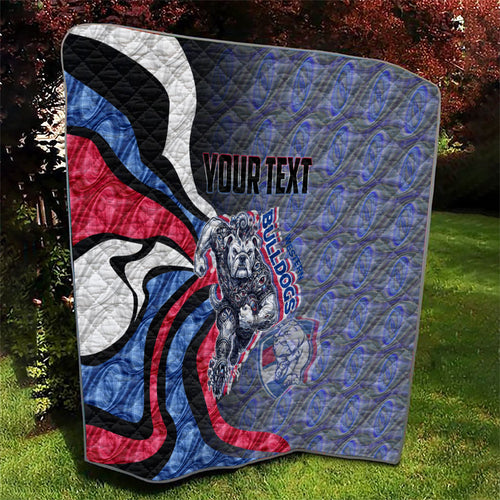 Personalised Western Bulldogs Quilt Trippy Psychedelic Abstract Art Mascot Football Fans