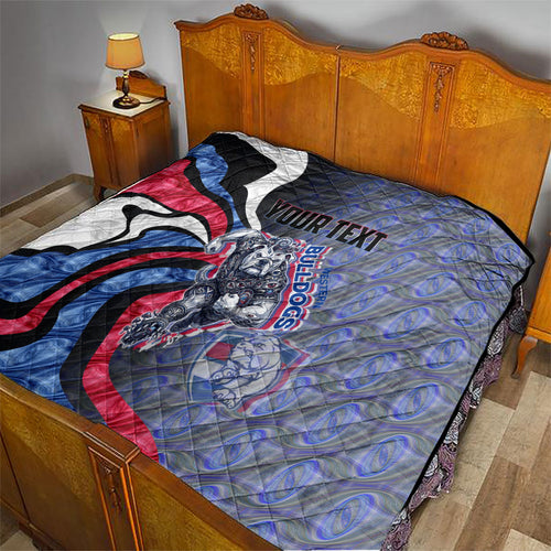 Personalised Western Bulldogs Quilt Trippy Psychedelic Abstract Art Mascot Football Fans