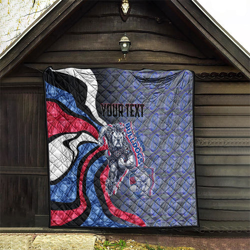 Personalised Western Bulldogs Quilt Trippy Psychedelic Abstract Art Mascot Football Fans