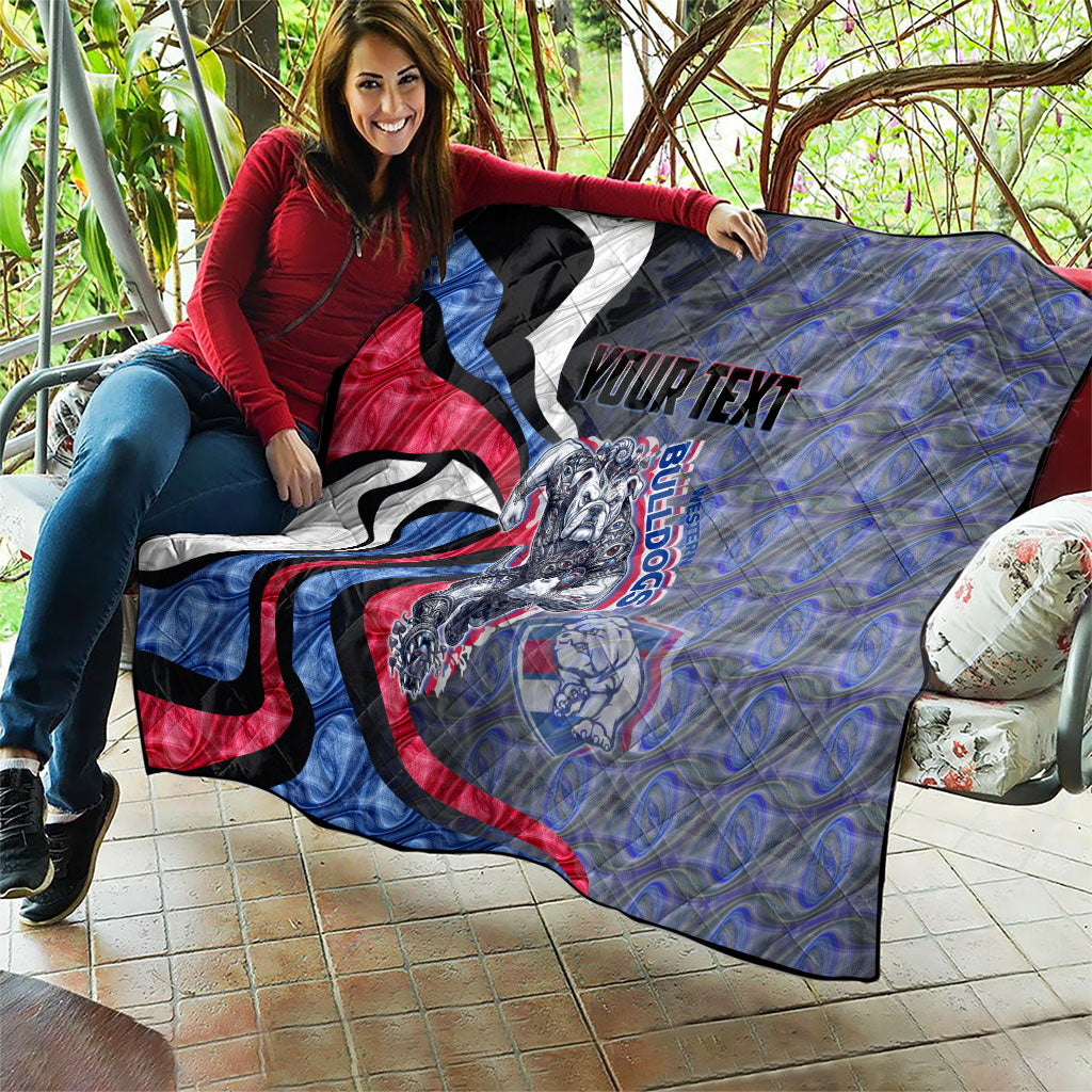 Personalised Western Bulldogs Quilt Trippy Psychedelic Abstract Art Mascot Football Fans